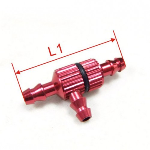 Red Gator RC 3-Way Fuel Line Nozzle with Filter - CNC Aluminum T-Fitting
