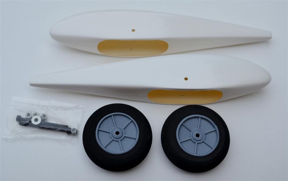 Wheel Pants, BJ Craft, Fiberglass White w/Wheels New style