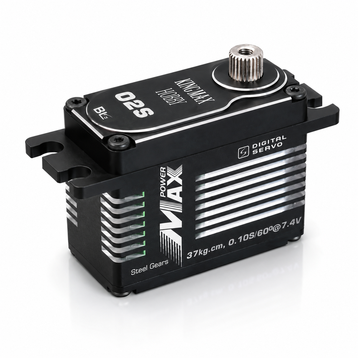 Digital servo with Power Max branding on a white background