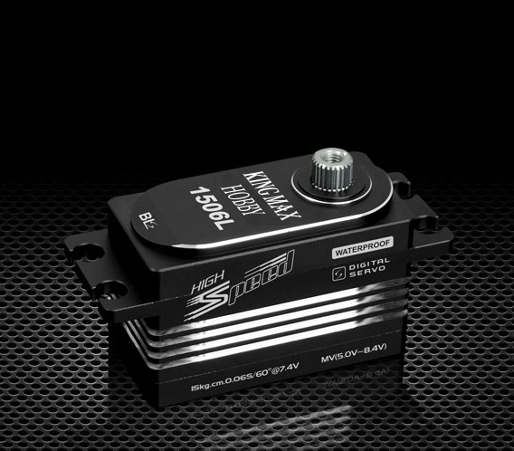 KingMax BLS1506L HV Brushless Low Profile Servo --50g 15kg.cm, up to 247 Oz torque digital, metal gears low profile servos