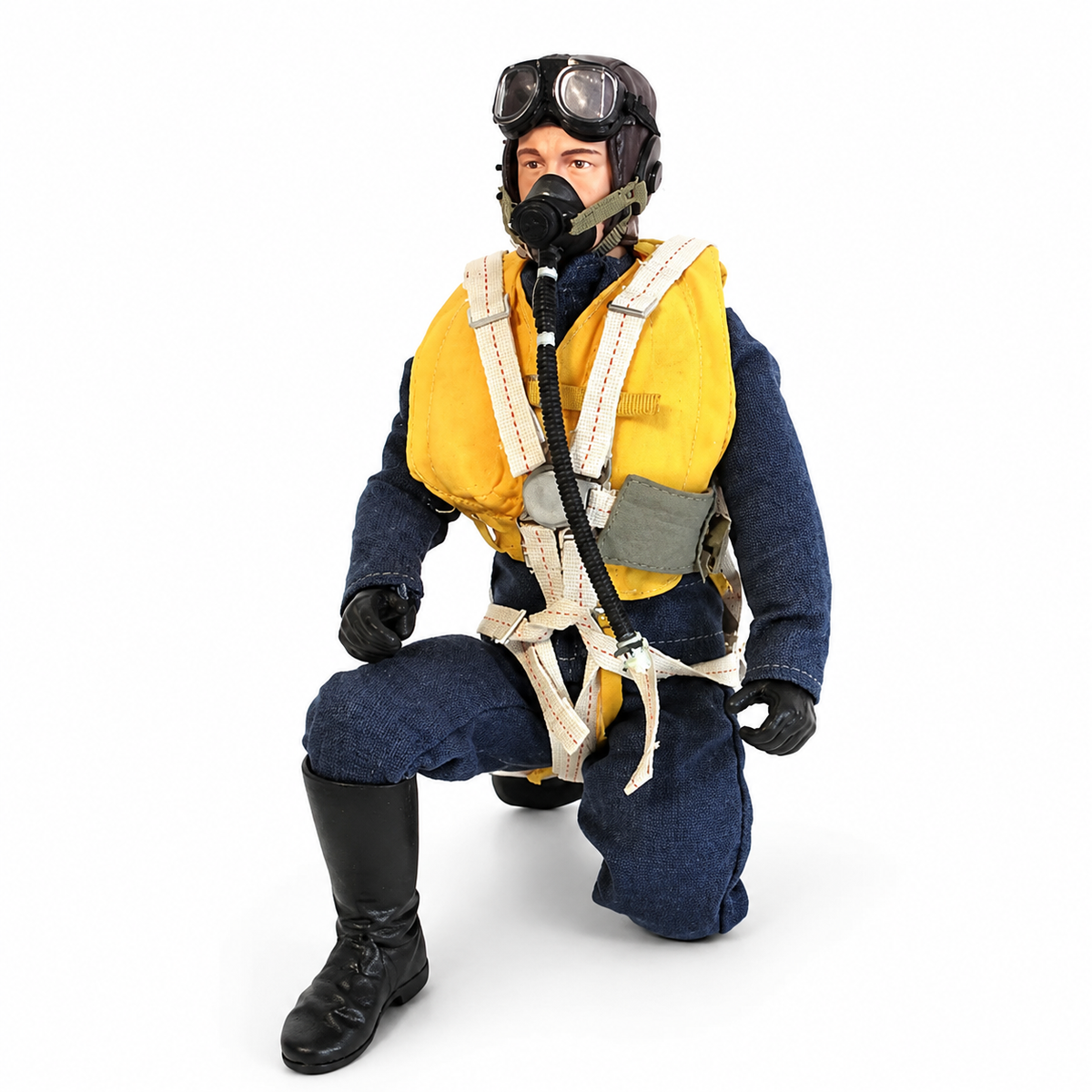 WarbirdPilots WWII British RAF RC pilot with brown flight jacket, royal blue uniform, and flight gear
