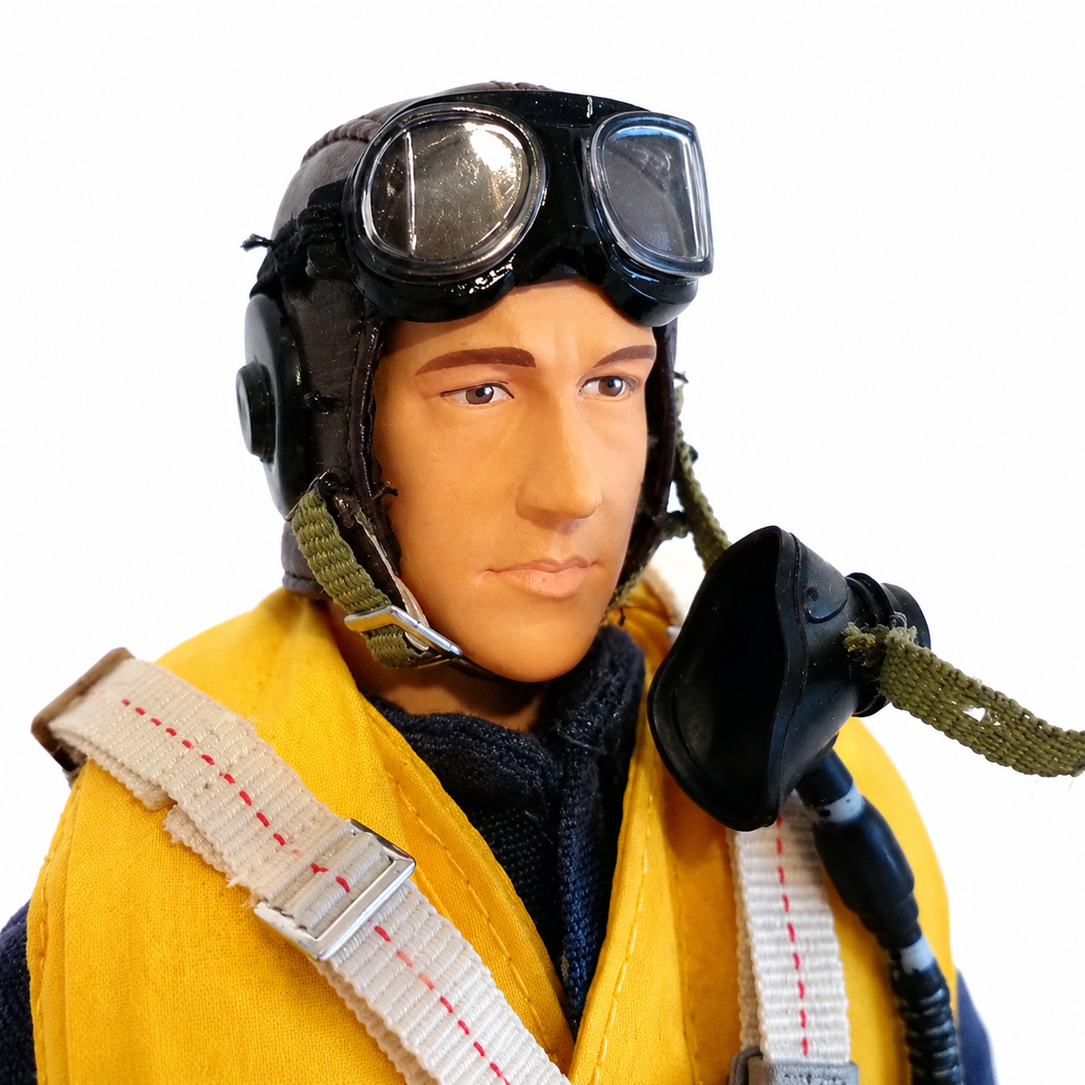 WarbirdPilots WWII British RAF RC pilot with brown flight jacket, royal blue uniform, and flight gear