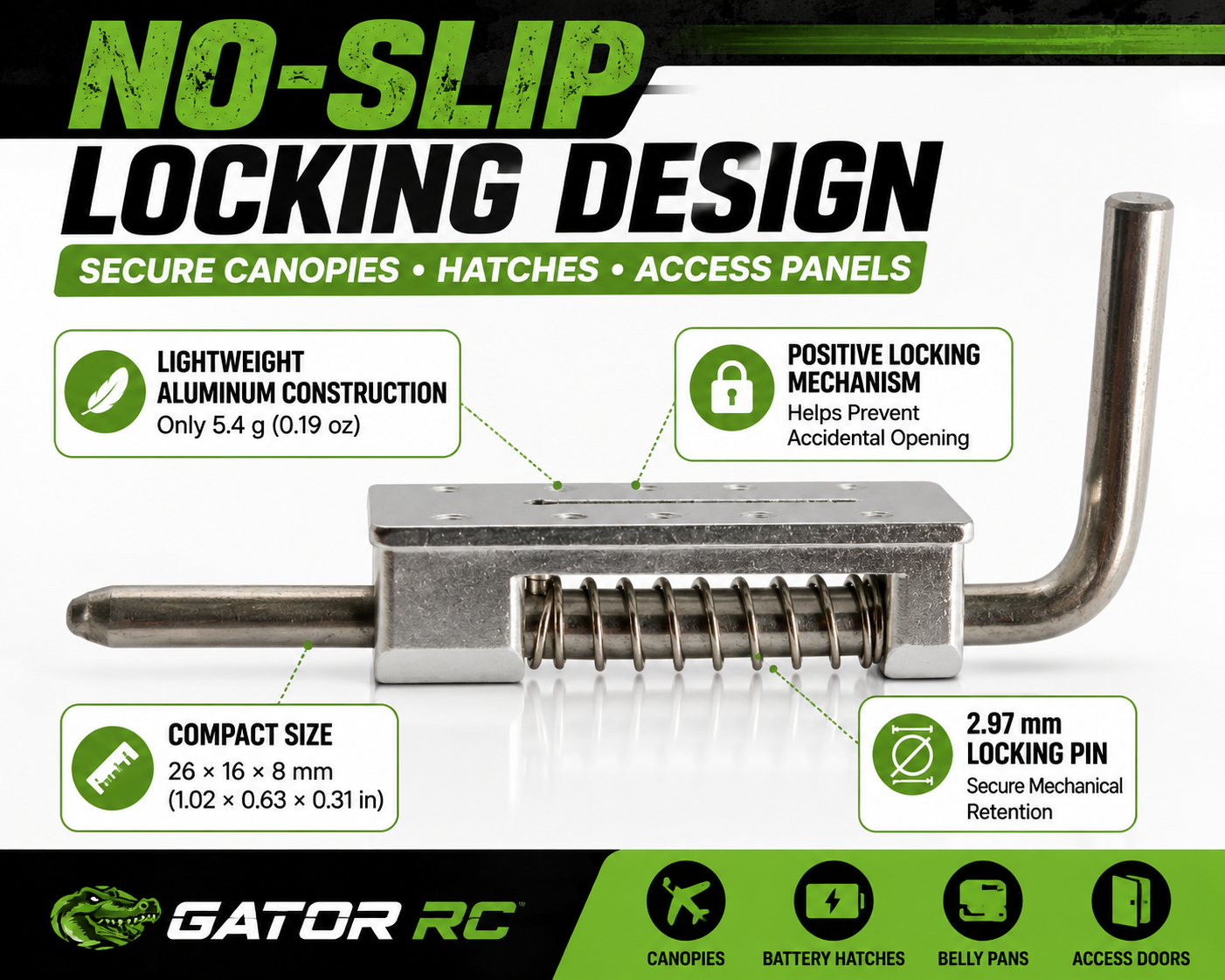 Gator RC Aluminum Canopy & Hatch Latch End Pull