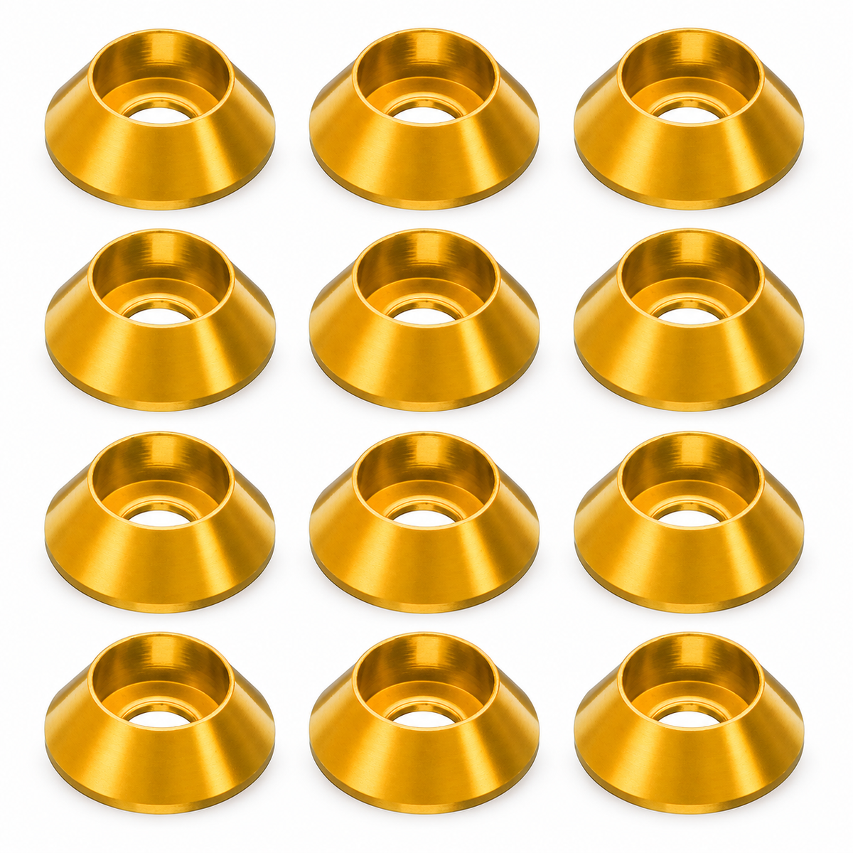 Secraft M5 Aluminum Cap Bolt Washers – Gold, 12 Pack