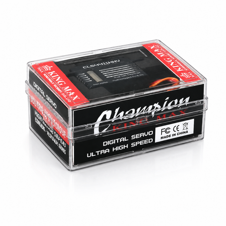 Digital servo in clear packaging with King Max branding on a white background