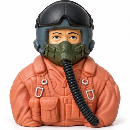 Commander Phoenix 1/6 scale RC jet pilot bust with orange flight suit