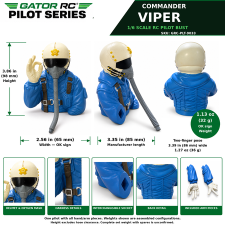 Commander Viper dimensions and configuration weights, SKU GRC-PLT-9033