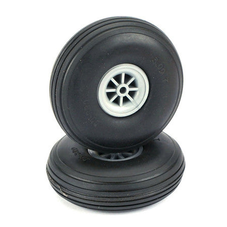  Du-Bro 3" (76.2mm) Treaded Low Bounce Wheels 