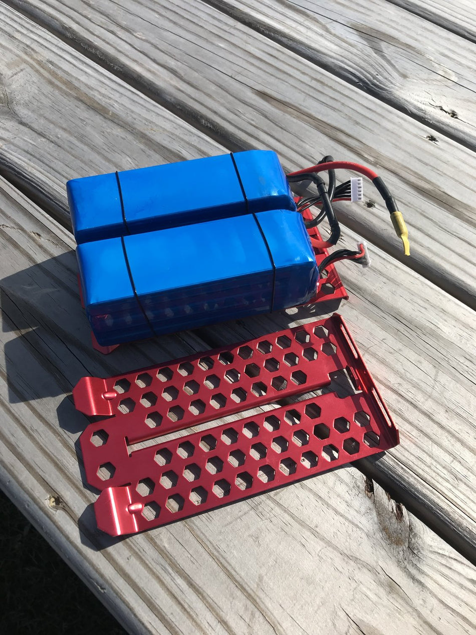Battery Tray Kit - Removable Lipo Pack, Red (less hardware)