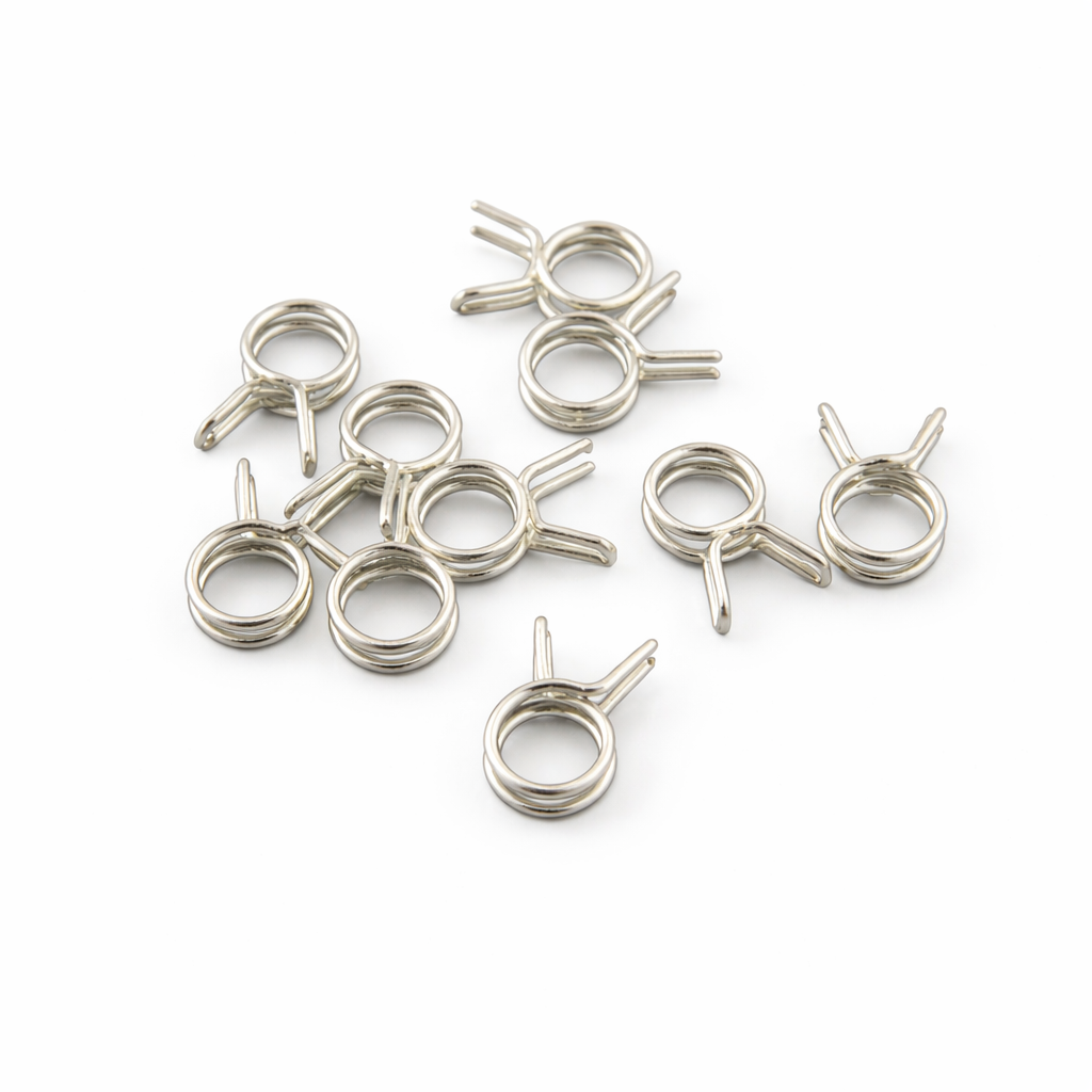 Secraft fuel line clips large 10 pack for 1/8 inch RC fuel tubing on white background