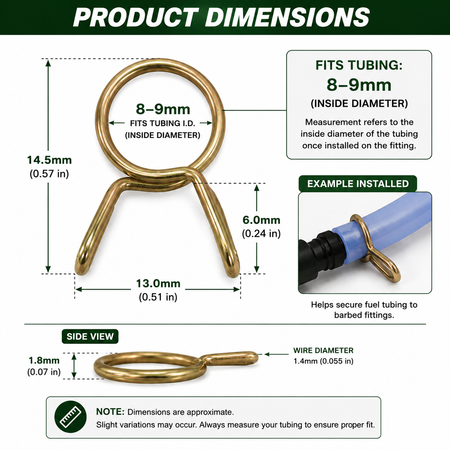 Gator RC Fuel Hose Spring Clamps – 8–9mm (5 Pack)