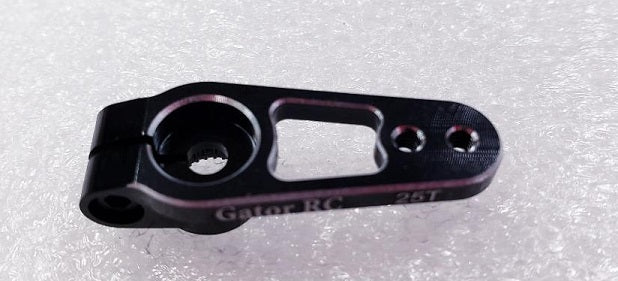 Servo Arm, 19mm (.75") x 2mm Futaba 25T Aluminum, Black (Gator)