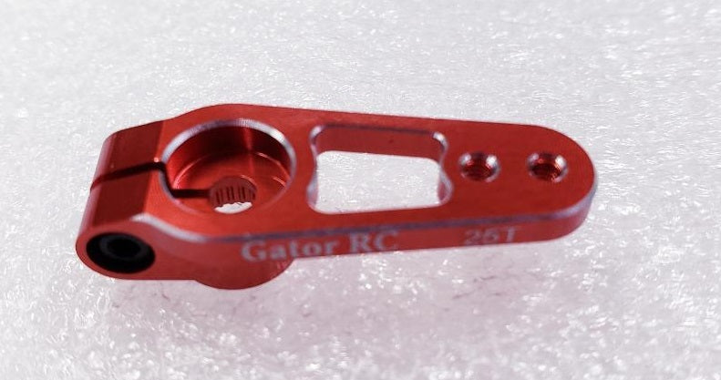 Servo Arm, 19mm (.75") x 2mm Futaba 25T Aluminum, Red (Gator)