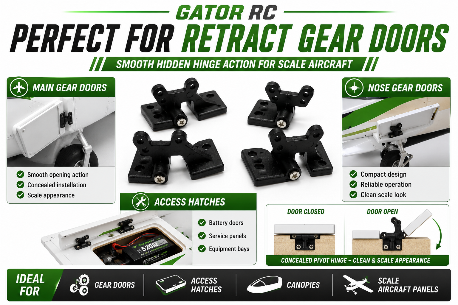  Gator RC Pivot Hatch Hinges