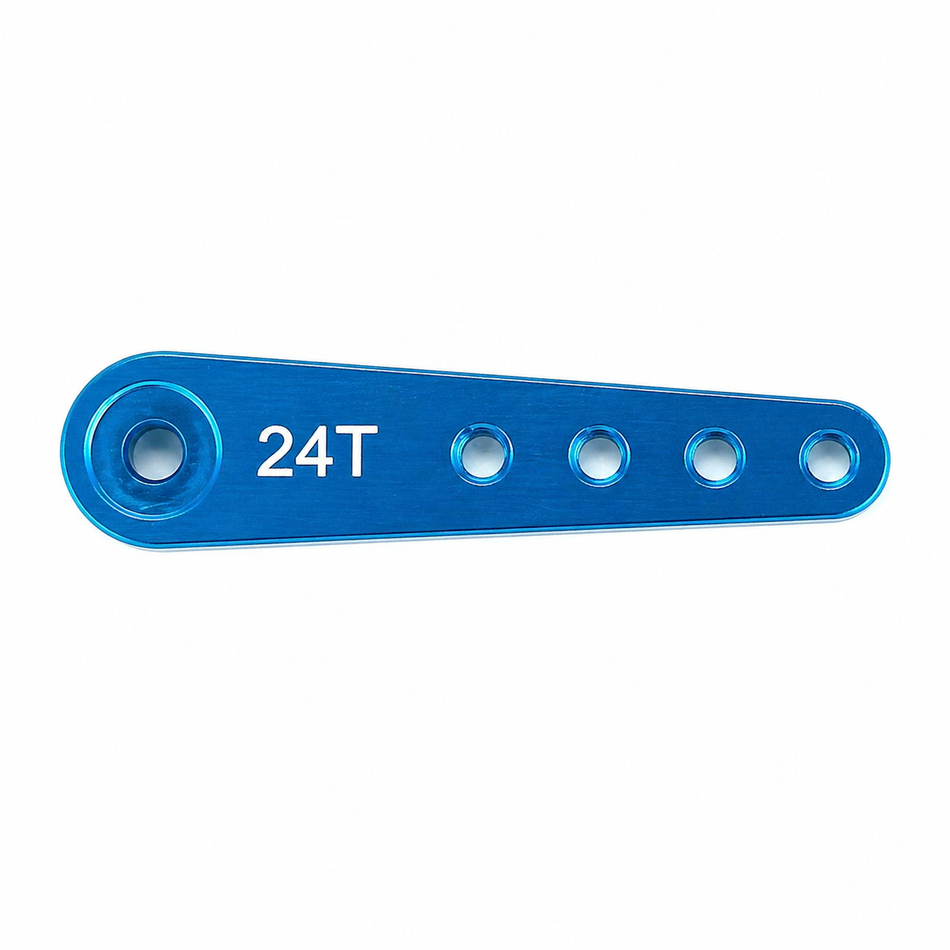 Gator RC 30mm Aluminum Servo Arm – Hitec 24T Spline, 2.5mm Threaded, Blue