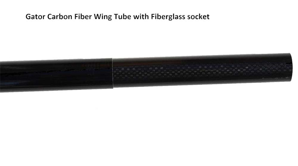 30mm (1.18") Wing Tube Set, Carbon Fiber w/ Sleeve (Gator)