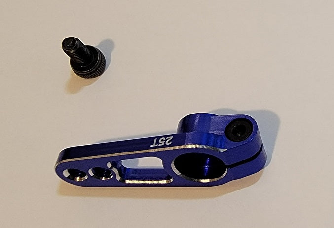 Servo Arm, 19mm (.75") x 3mm Futaba 25T Aluminum, Blue (Gator)