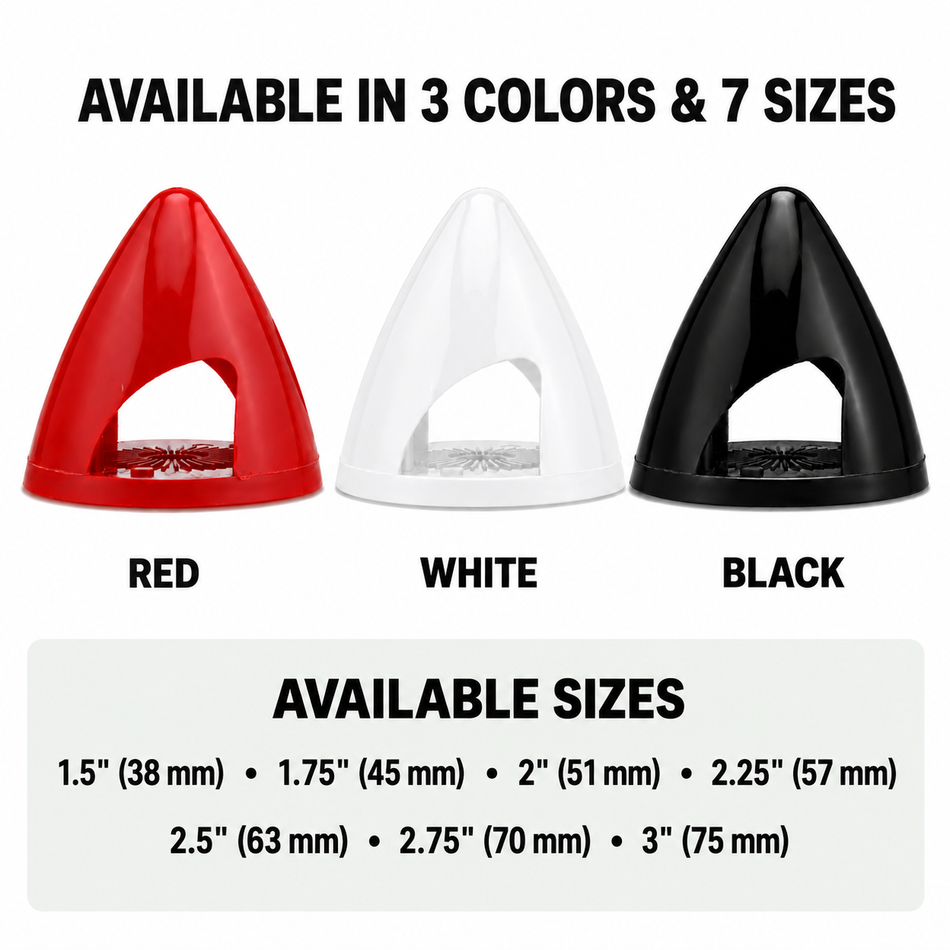 Gator RC Plastic Spinner with Plastic Backplate – Multiple Sizes & Colors