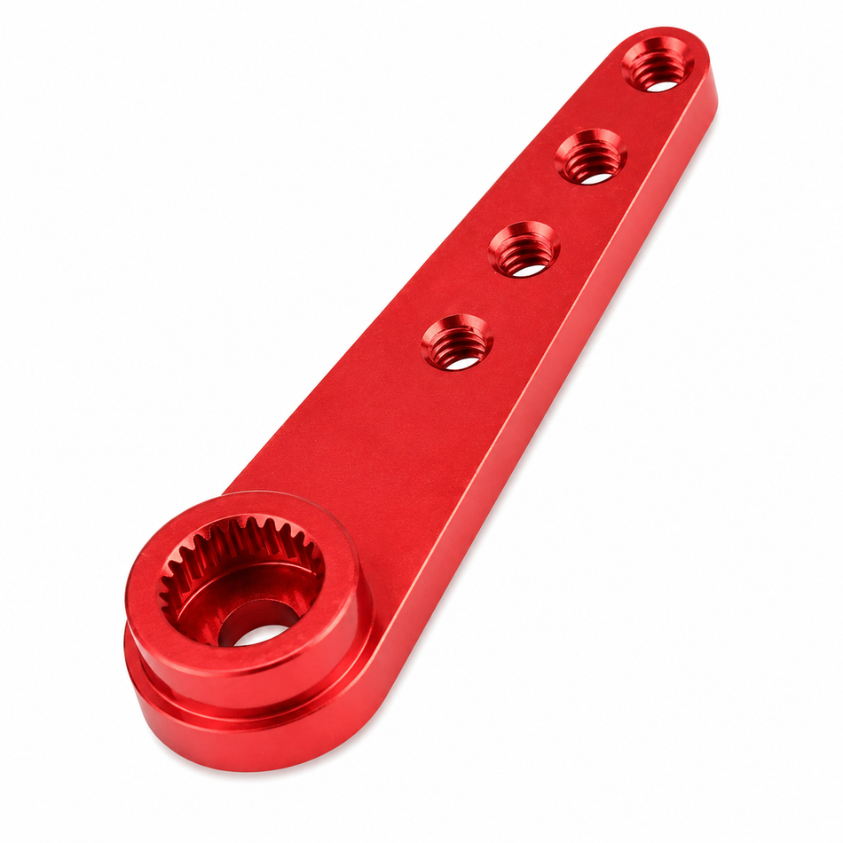 Servo Arm, 30mm (1.18") M2.5  Futaba 25T Aluminum, Red (Gator)