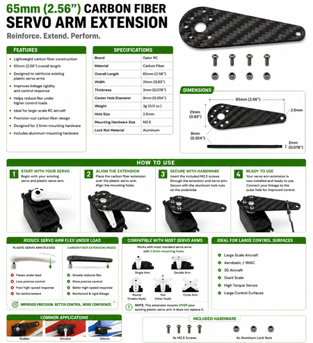 Servo Arm Extension chart