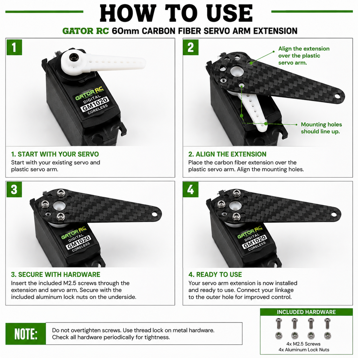 How to use diagram for servo arm
