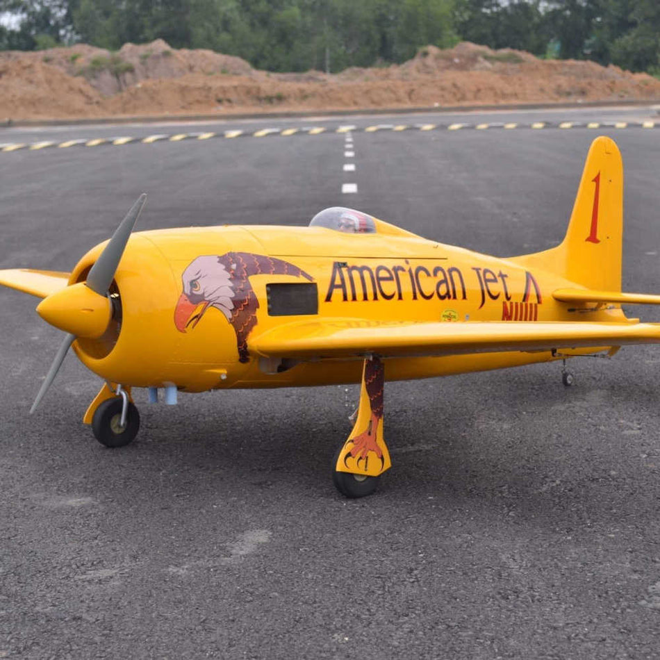 Grumman F8F-2 Bearcat, Conquest I, Yellow, Cowling, Seagull Model