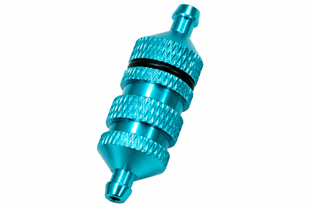 Blue anodized Gator RC High Capacity Fuel Filter