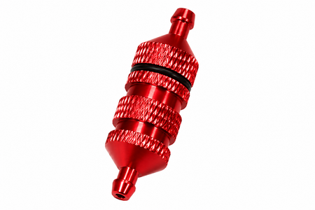 Red anodized Gator RC High Capacity Fuel Filter