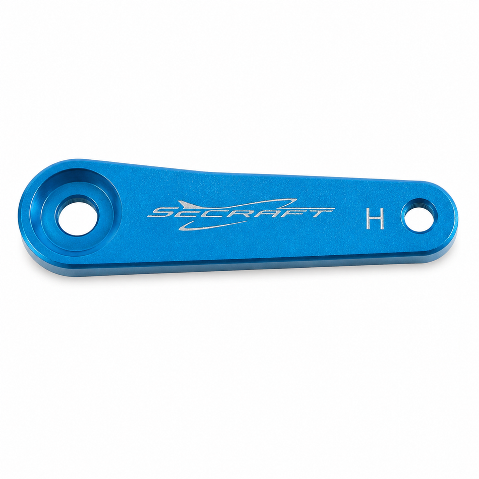 SECRAFT Servo Arm V1, 1.25" (31.75mm), Hitec 24T, #4-40 Aluminum, Blue