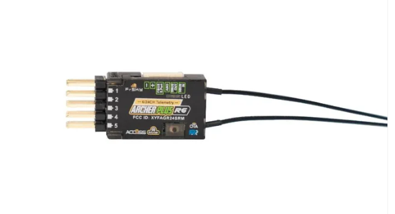Black electronic component with digital display on a white background