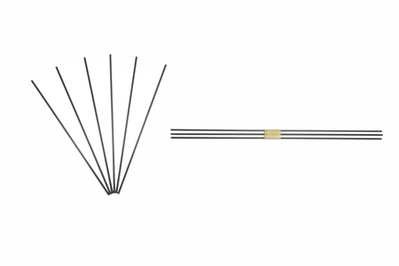 DU-BRO 2mm Threaded Rods 12 inch, 6 pack, shown fanned and bundled on white background