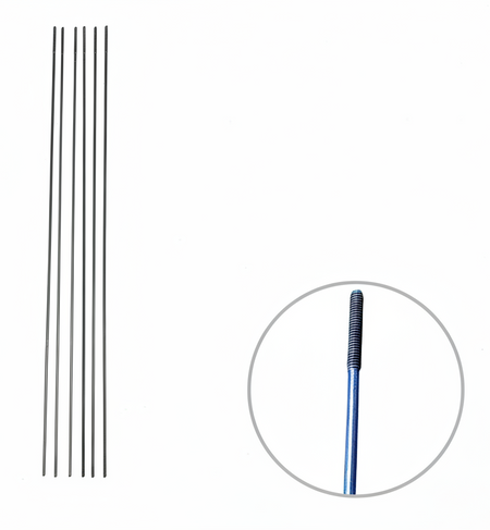 DU-BRO 2mm Threaded Rods 12 inch 6 pack on white background with thread detail callout