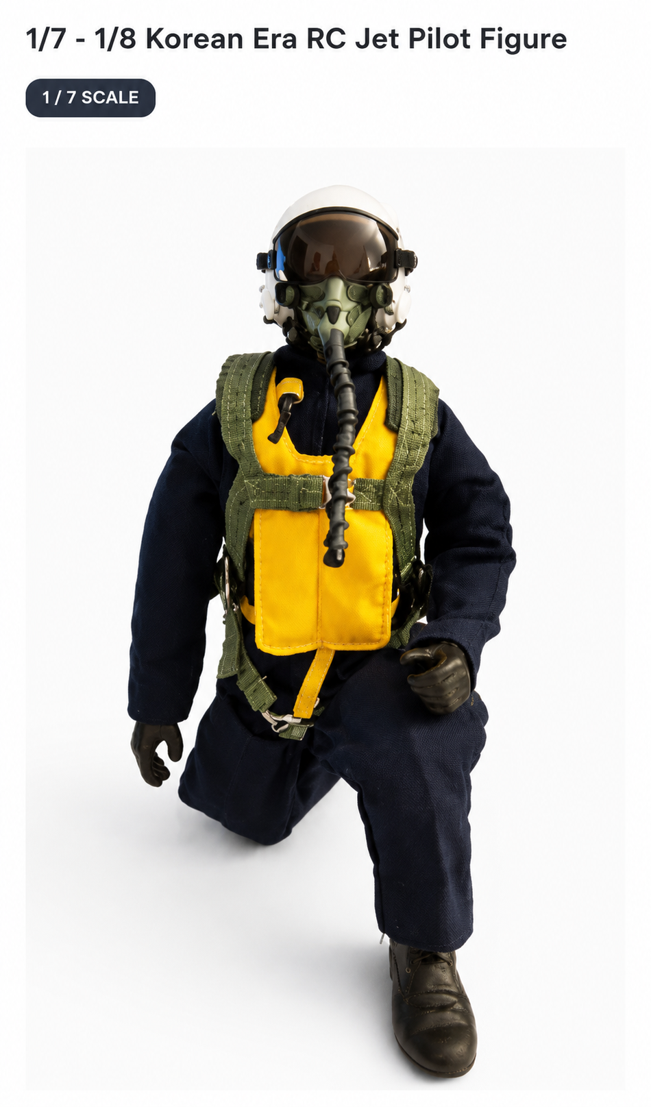 WarbirdPilots Korean Era RC Jet Pilot Figure 1/7 – 1/8 Scale 10" Tall