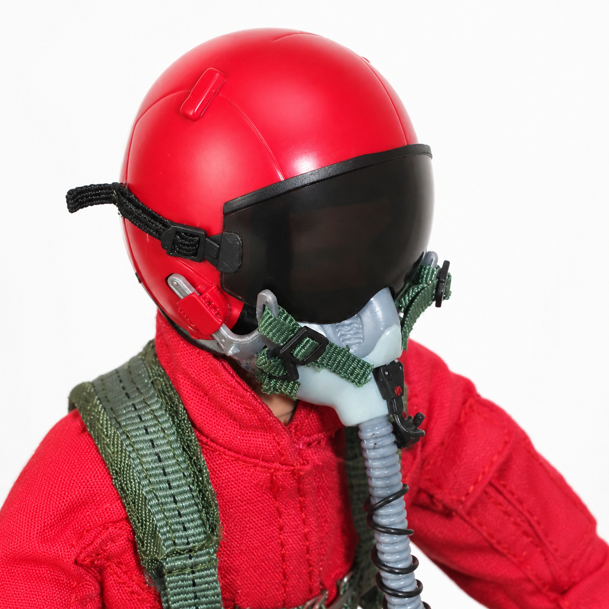 WarbirdPilots red modern jet RC pilot figure with helmet, oxygen mask and flight harness