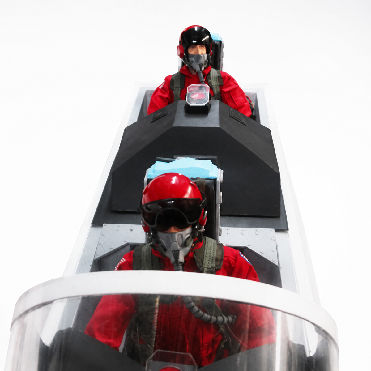 WarbirdPilots red modern jet RC pilot figure with helmet, oxygen mask and flight harness