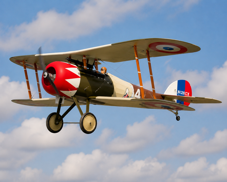 Seagull Models Nieuport 28 Biplane 68" 20–26cc ARF WWI RC Warbird