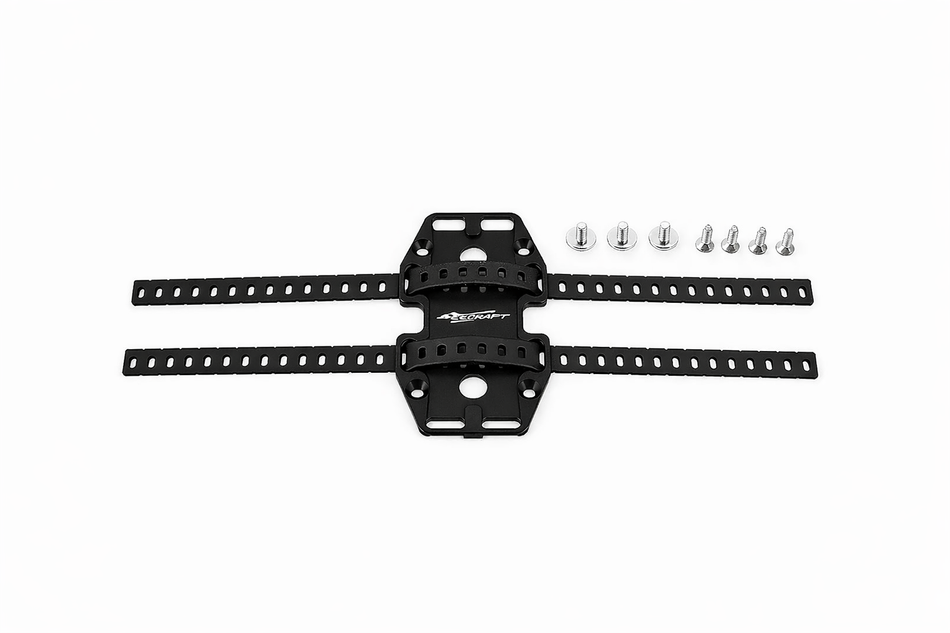 Secraft Battery Tray Holder Small – Aluminum Non-Slip RC Battery Mount (Red, Black)