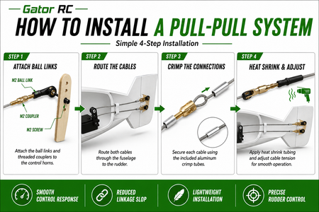 Step-by-step guide on how to install a pull-pull system for Gator RC vehicles.