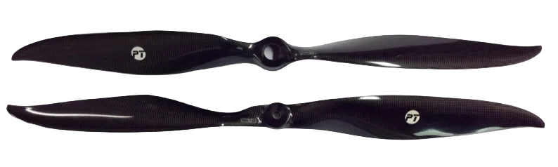 Two black propellers on a white background