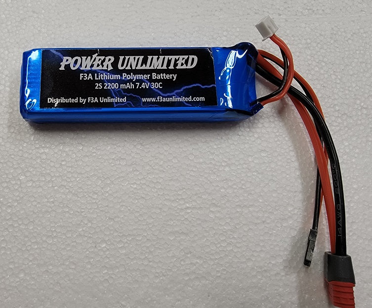 2s, 2200mAh, 7.4V 30C Receiver Lipo Batteries (Power Unlimited) New version