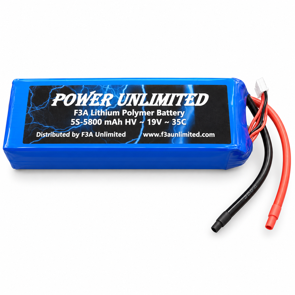 Power Unlimited 5800mAh 5S 35C HV LiPo Battery – Ultra Light for Pattern