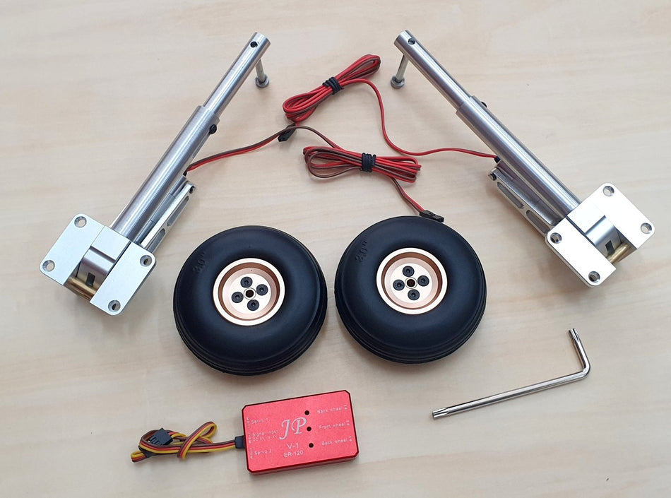 Seagull Model Electric retract landing gear ER-120 90° for Supermarine Seafire, by JP