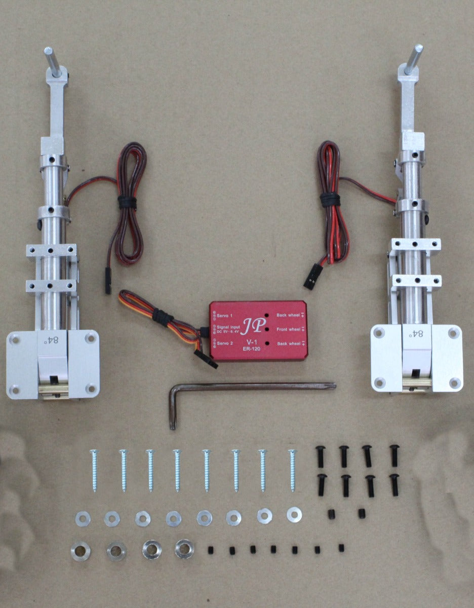Seagull Model Electric retract landing gear ER-120 84° for North American P51, by JP