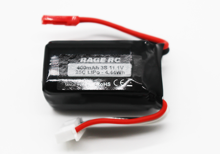 Rage 3S 11.1V 400mAh LiPo with JST plug; P-51D BL RGRA1632