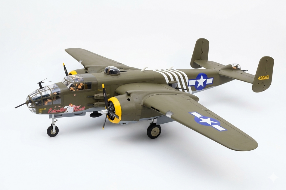 Seagull Models Mitchell B-25 20cc ARF - 95" Wingspan (Military Green)