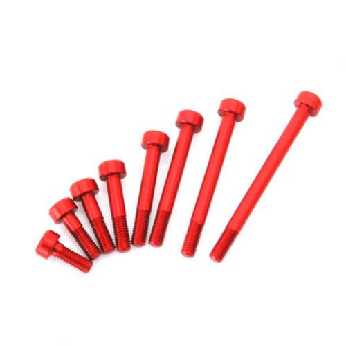 Bolt, 4mm x 20mm Socket Head, Red 8 Pack (Secraft)