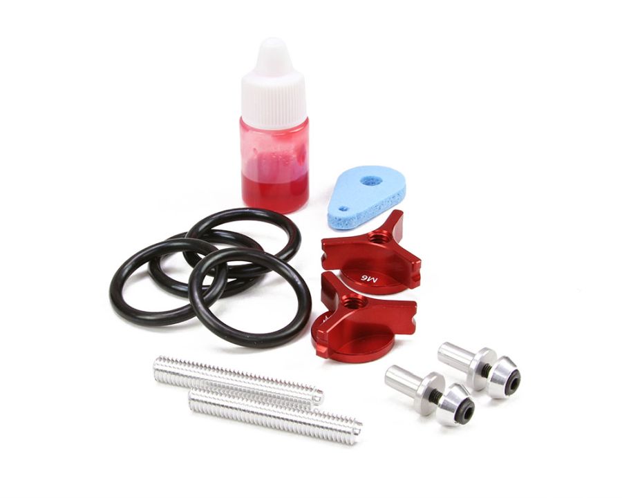 Wing Bolt Kit, 6mm w/ Hardware, Red (Secraft)