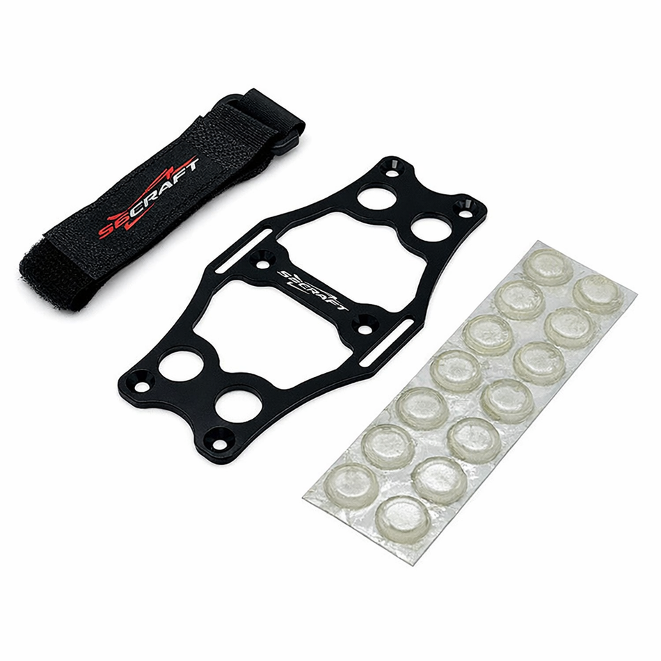 Secraft Battery Bed V2 Medium – Aluminum RC Battery Mount (Red, Blue, Black)