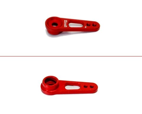 Servo Arm, 24mm (.94") x 2mm Futaba 25T Aluminum, Red (Secraft V1)