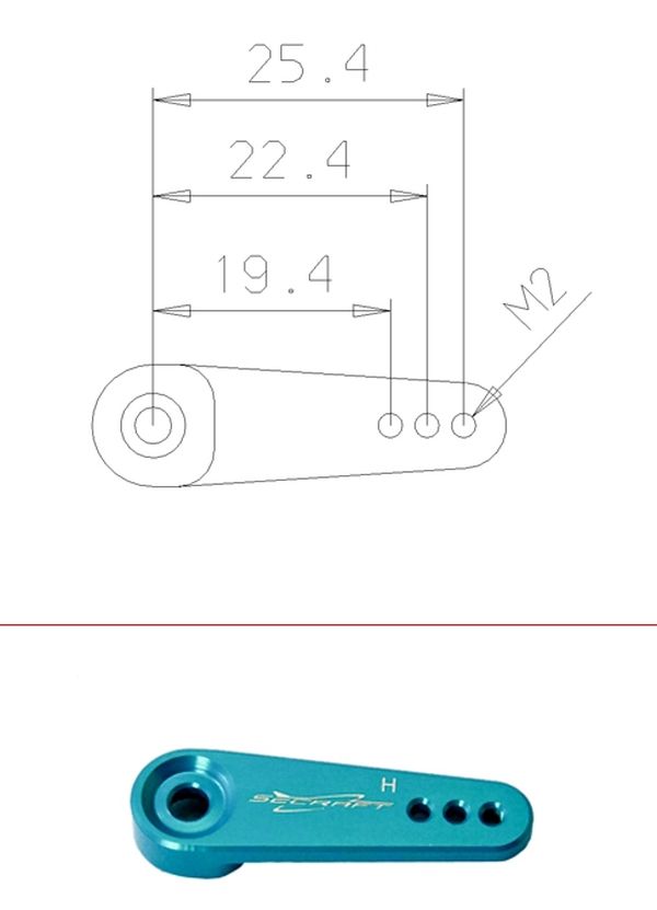 2PCS Extra Strong Plastic Futaba Servo Arm Hron (Cross) Screw In US - Foto 3